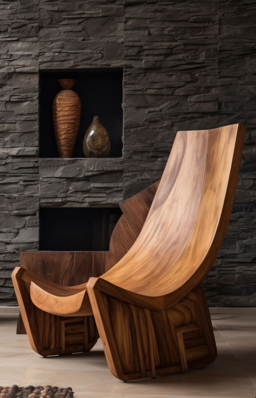 Handcrafted teakwood lounge chair by Wuddart Furniture
